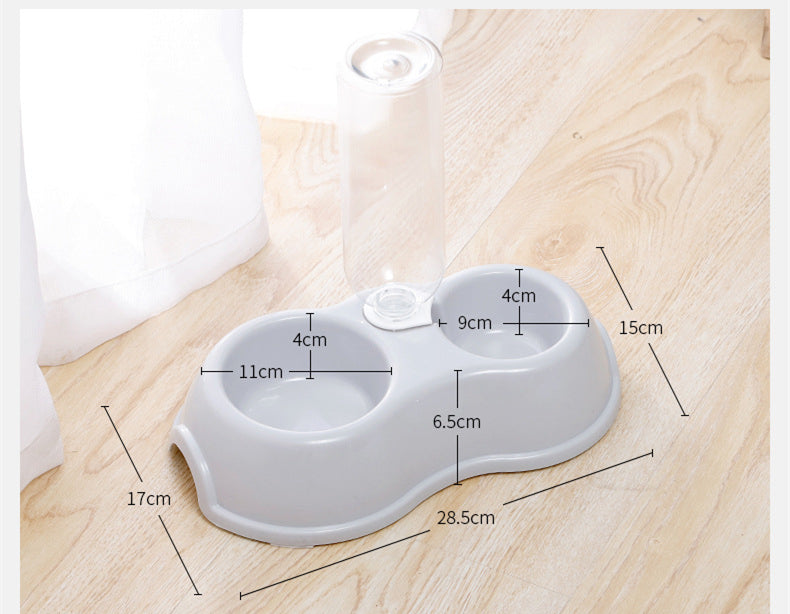 Thin Macron Ribbon Drinking Bottle Round Plastic Pet Double Bowl