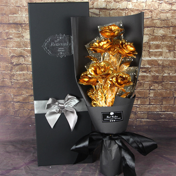 Imitation Gold Foil Rose Bouquet Christmas Valentine's Day Gift