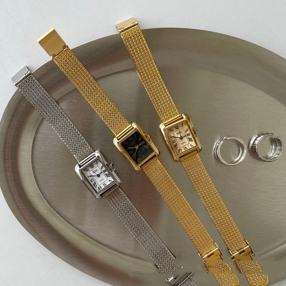 Lady's Roman Retro Wheat Strap Square Watch