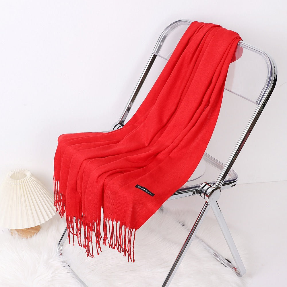 Autumn And Winter Cashmere-like Solid Color Long Scarf