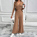 Solid Color Texture Basic All-matching Ladies Two-piece Set