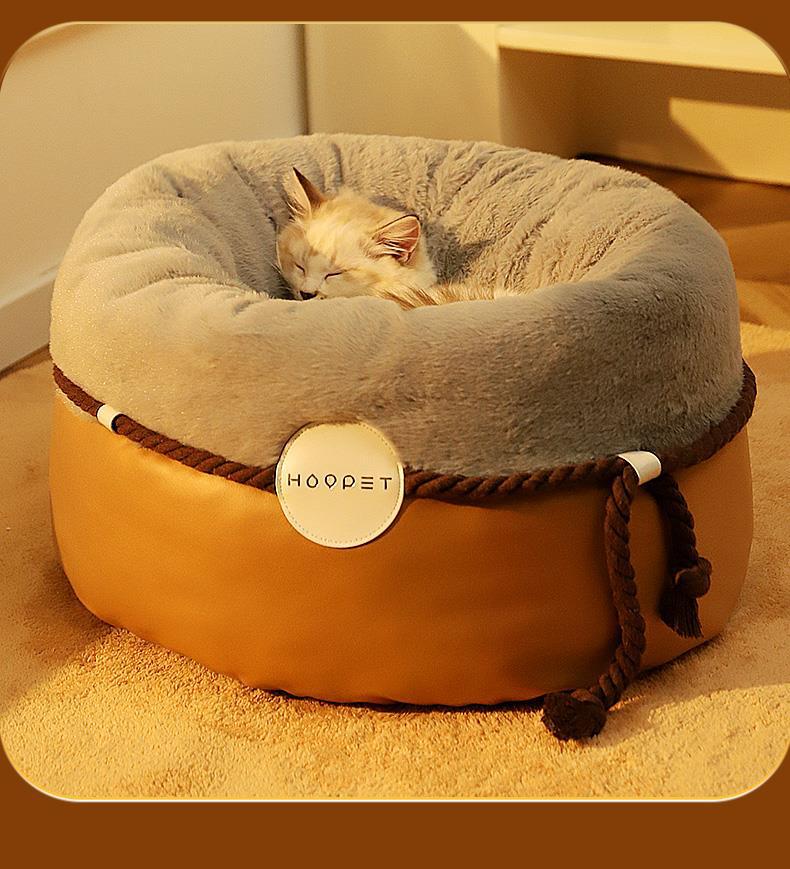 Closed Solid Color Pet Warm Cat Nest