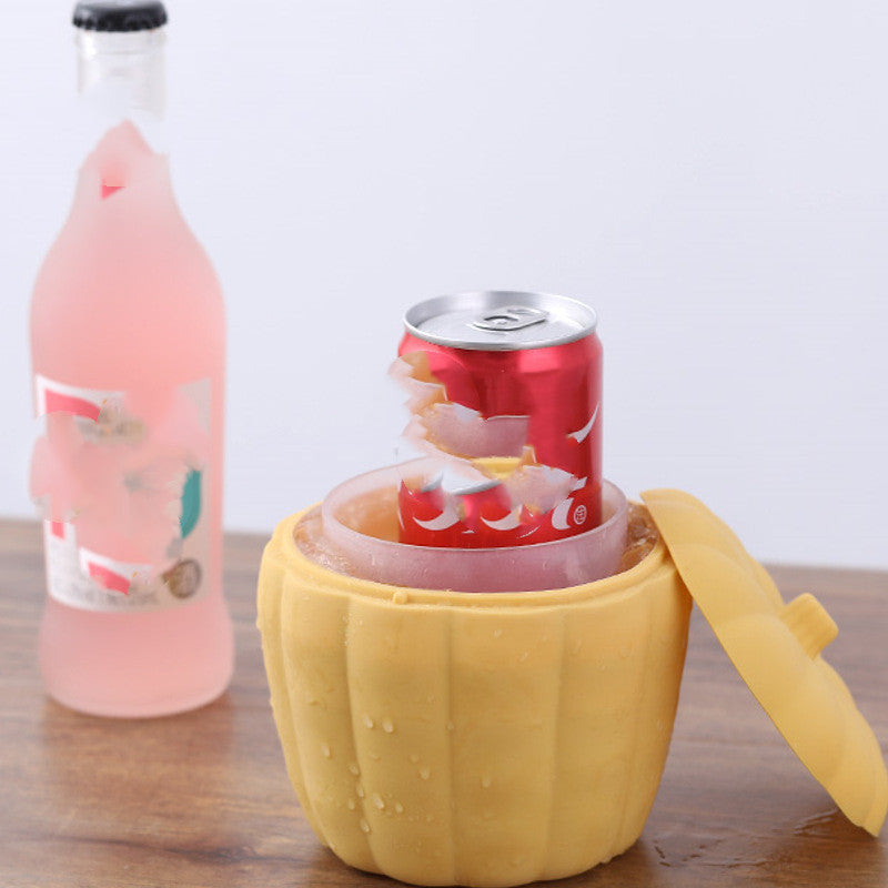 2-in-1 Pumpkin Ice Cube Maker Silicone Multi-functional Ice Bucket Portable Ice Cube Tray For Chilling Bar Cocktail Whiskey