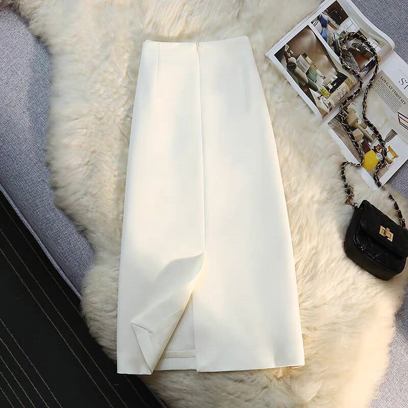 Women's Mid-length Straight Skirt Draping Effect