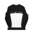 Black And White Contrast Round Neck Pullover