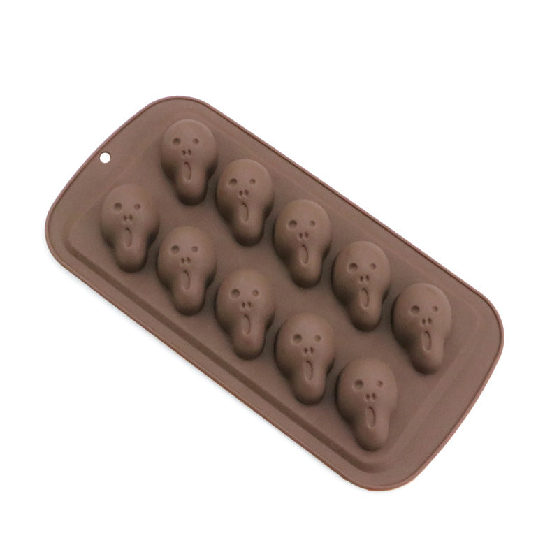 Halloween mold diy glue dripper pumpkin biscuit cake mold Candy Flip candy cookie skull skull chocolate mold