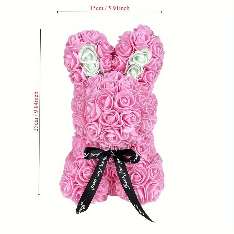 Eternal Flower Confession Rabbit – Artificial Rose Bouquet Gift Box