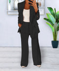 Women's Casual Blazer Suit  Two Piece Business Office Wear Set Fit Jacket And Pants