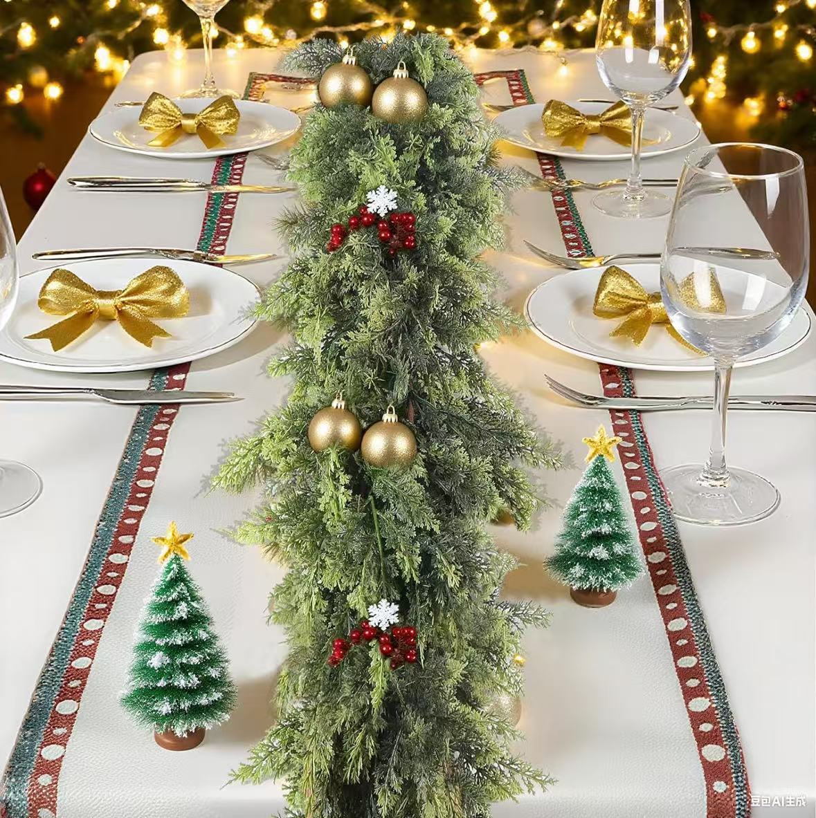 Christmas Holiday Simulation Soft Rubber Hand Feeling Cedar Table Decorative Ornament