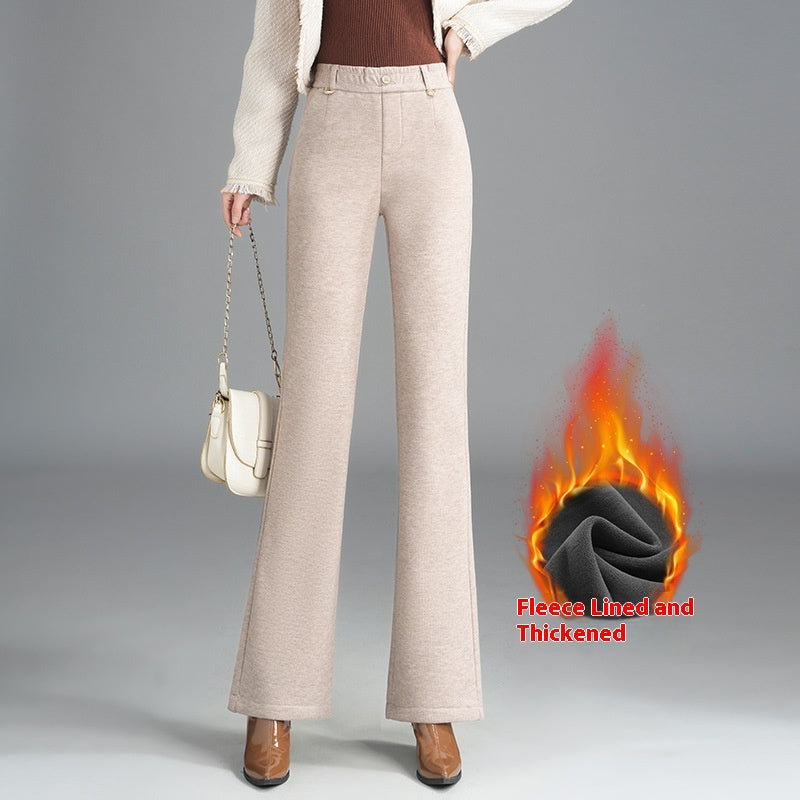 Women's Fashionable Stylish Casual Fleece-lined Slim Flare Pants