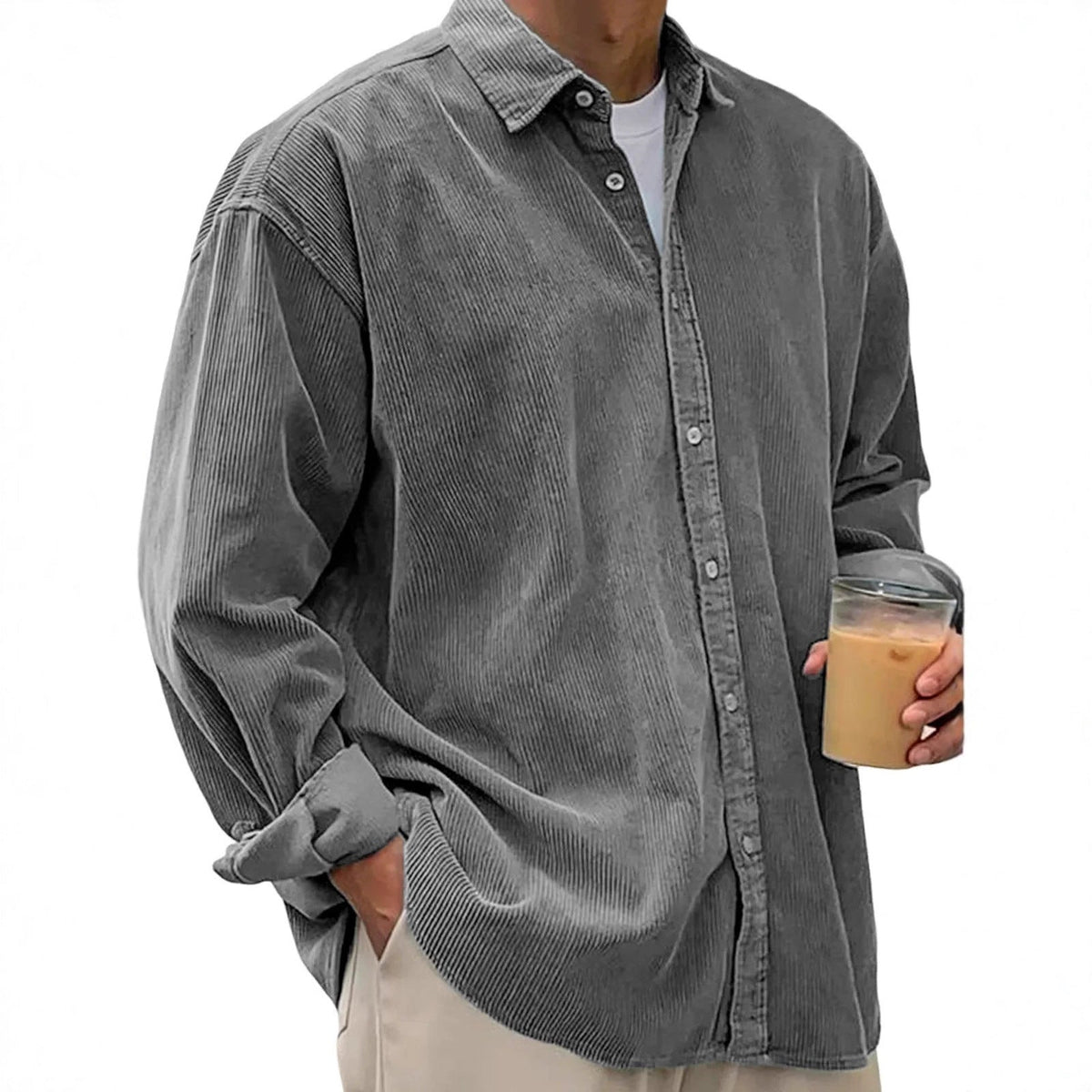 Casual Loose Men's Autumn And Winter Thick Shirt Jacket