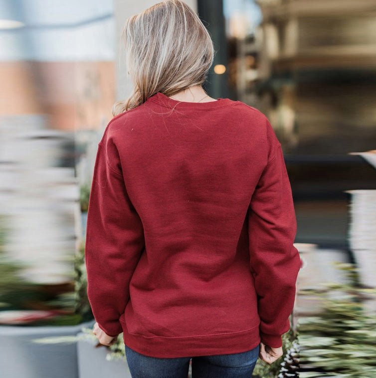 Long-sleeved Solid Color Letter Printed Sweatshirt
