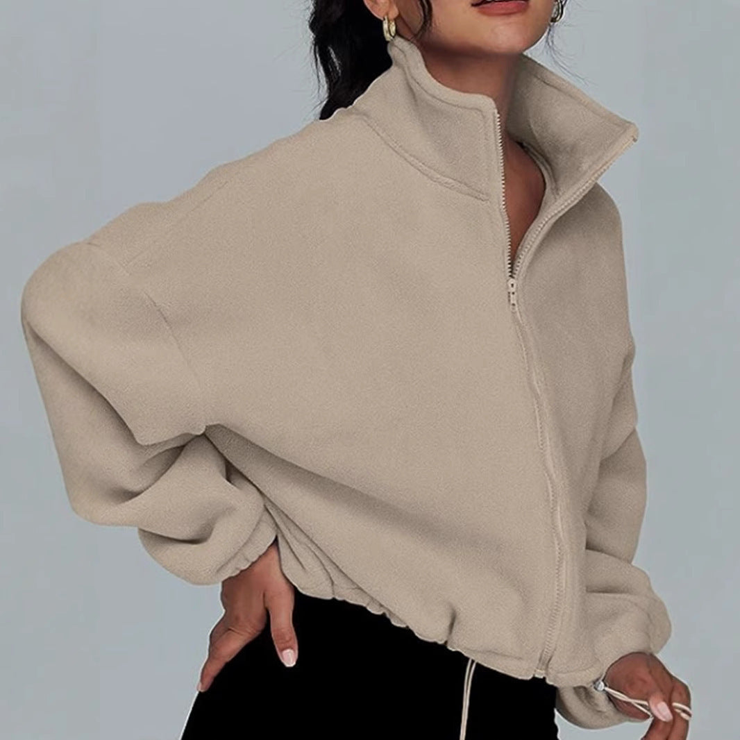Loose Lapel Cardigan Zipper Sweater
