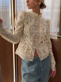 Lace Panel Long Sleeve Shirt
