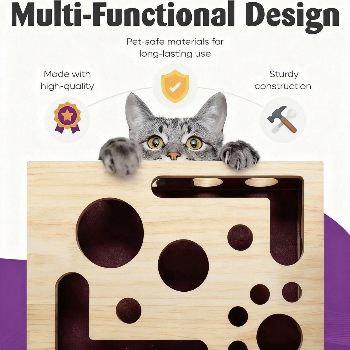 Entertainment And Scratching Combo Tautaus Solid Wood Maze