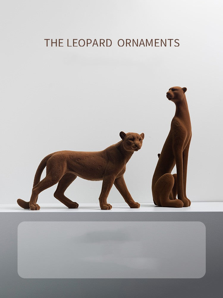 Luxury Leopard Resin Sculpture | Premium Home Decor Statue for Living Room & Office