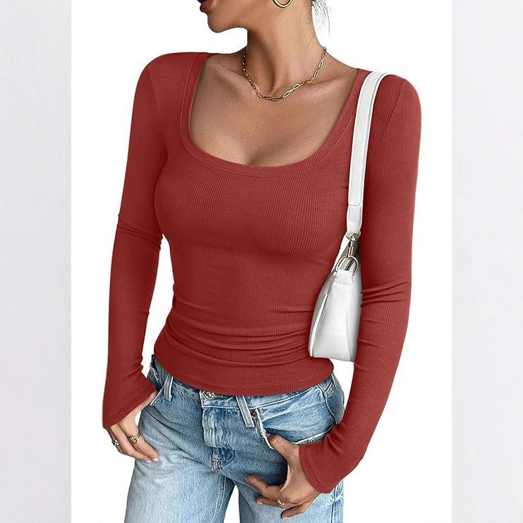 Women's Slim-fit Rib-knit Body-hugging Top