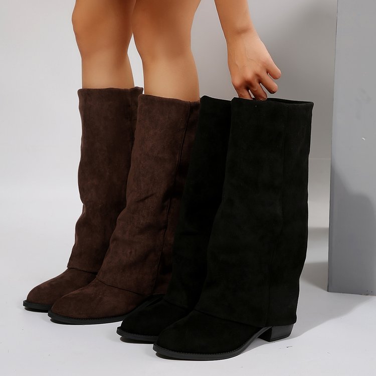 Chunky Heel Cowboy Boot Plus Size Knight Frye Boot