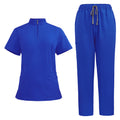 Stand Collar Zipper Doctor Nurse Work Uniforms Suit