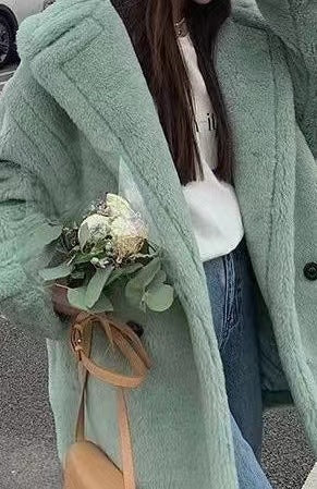 Caterpillar-style Long Coat Women's Faux Fur Jacket