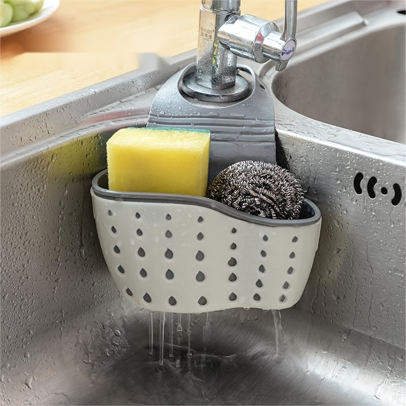 Adjustable Sink Sponge Rack - Hanging Drain Bag Organiser for Kitchen & Bathroom