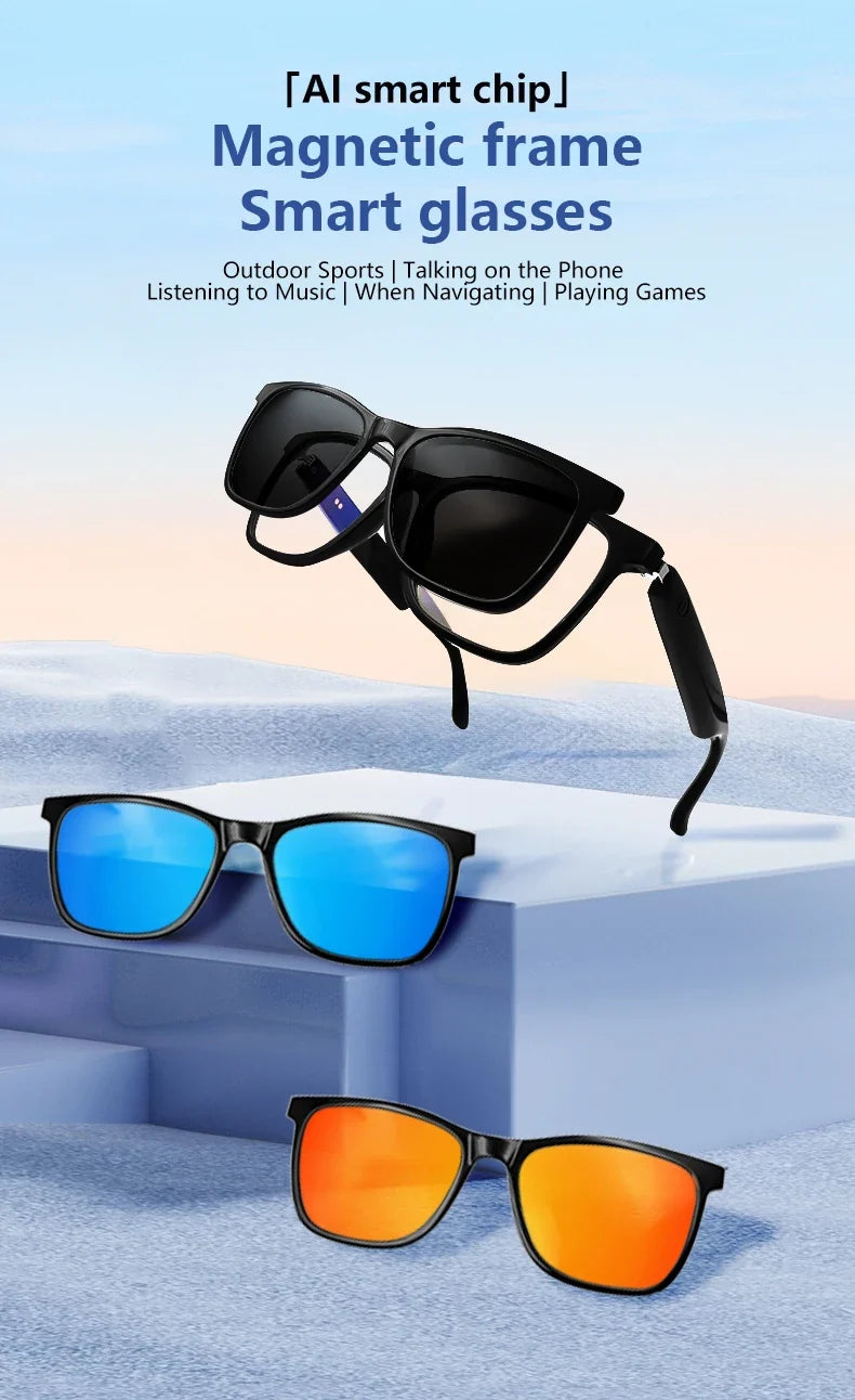 Bluetooth Smart Glasses - Wireless Music, UV Protection & Anti-Blue Light Sunglasses