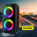 Powerful Portable Bluetooth Subwoofer Speaker Karaoke Mic & LED Party Lights