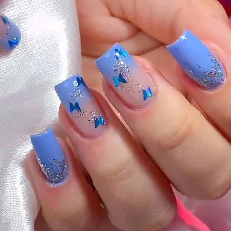 Butterfly Blossom Square Press-On Nails