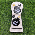 Cartoon Bomb Golf Headcovers PU Leather Driver Fairway Wood Putter Head Covers