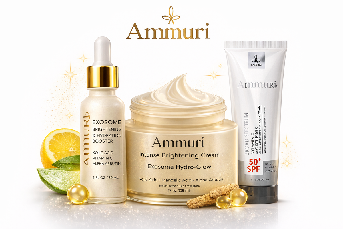 Brightening Set | Kojic Acid Serum, Exosome Cream & SPF 50 Day Cream | Ammuri