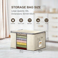 Portable Clothes Storage Bag with Handles & Zipper