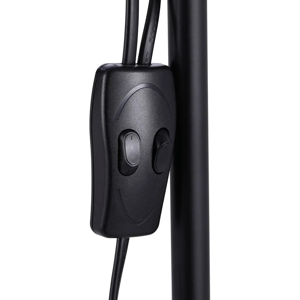 Adjustable Double Head Floor Lamp – Black Metal Standing Modern Flexible Light