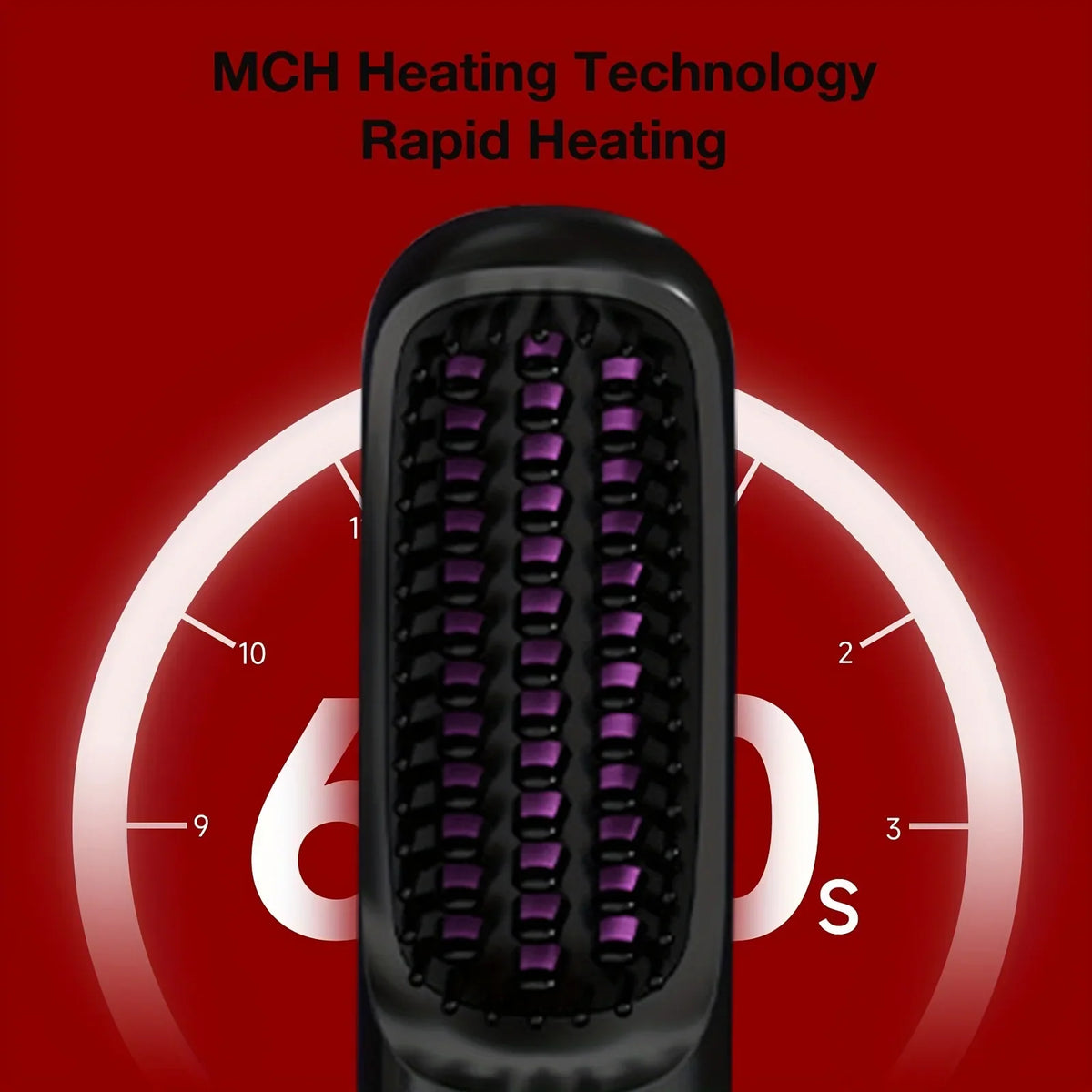 USB Rechargeable Electric Hair Straightener Brush - Portable Fast Heating Ionic Comb