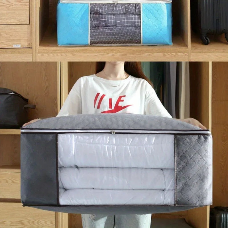 Extra Large Storage Bag with Handles - Durable Clothes & Quilt Organiser with Clear Window