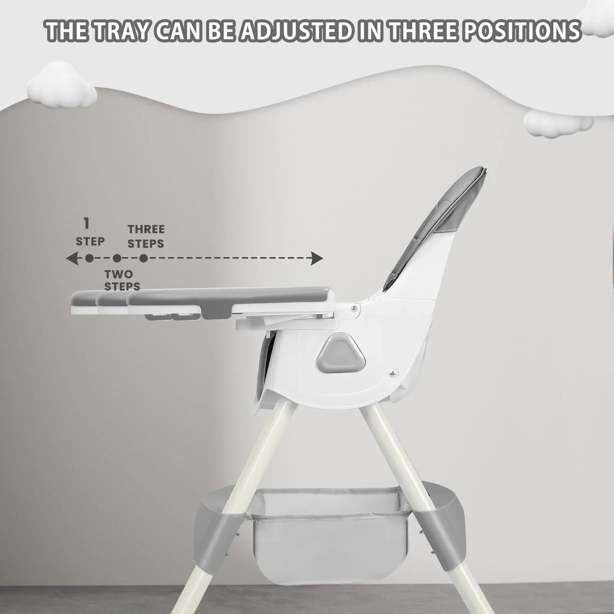 Foldable Baby High Chair - 6+ Months, Anti-Slip & Toy Rack, Easy Clean