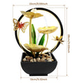 Fountain Ornament with LED Ring Light - USB Powered Natural Rock Desktop Waterfall for Home & Office Relaxation
