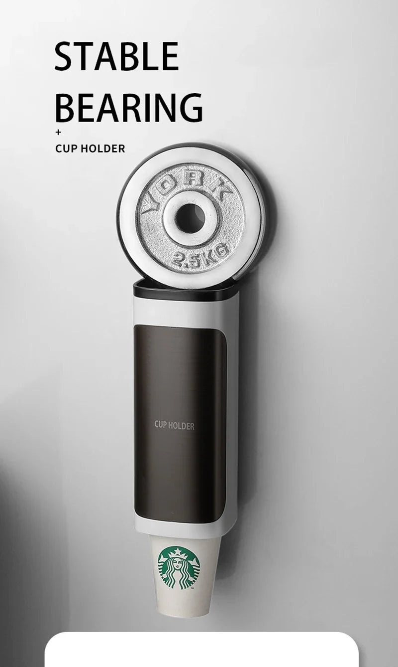 Household Wall-Mounted Automatically Drop Disposable Cup Holders Punch-Free Paper Cups Dust-Proof Drinking Fountain Racks