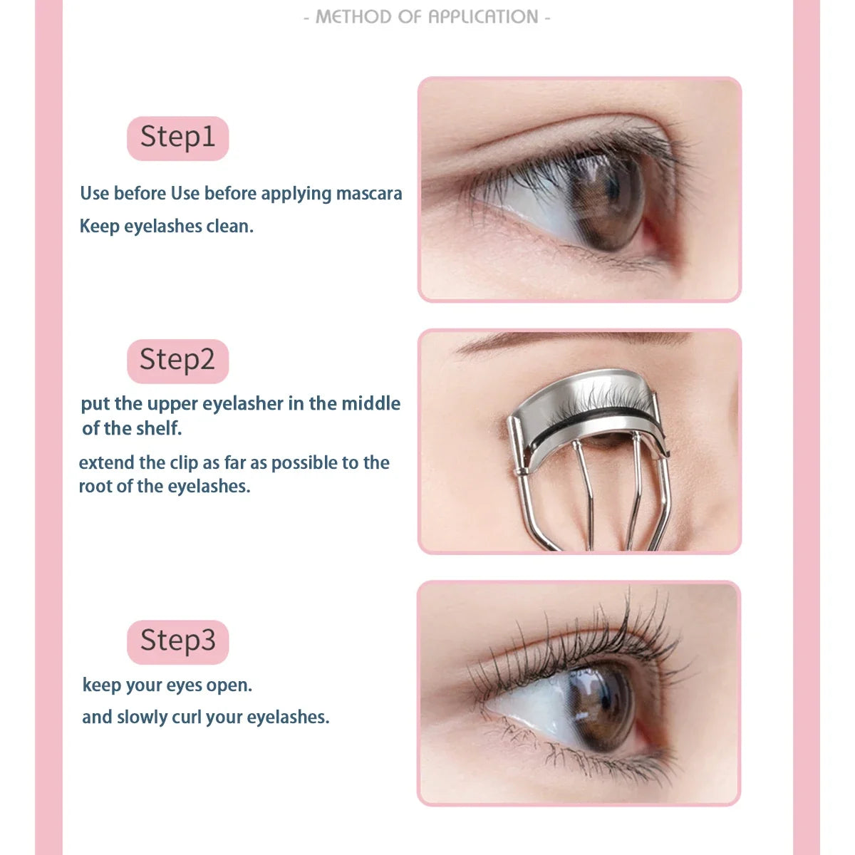 IMAGIC 1Pcs Silver Protable Long Lasting Professional Natural Curling Not Hurt Eyelashes Folding False Beauty Tools Cosmetic