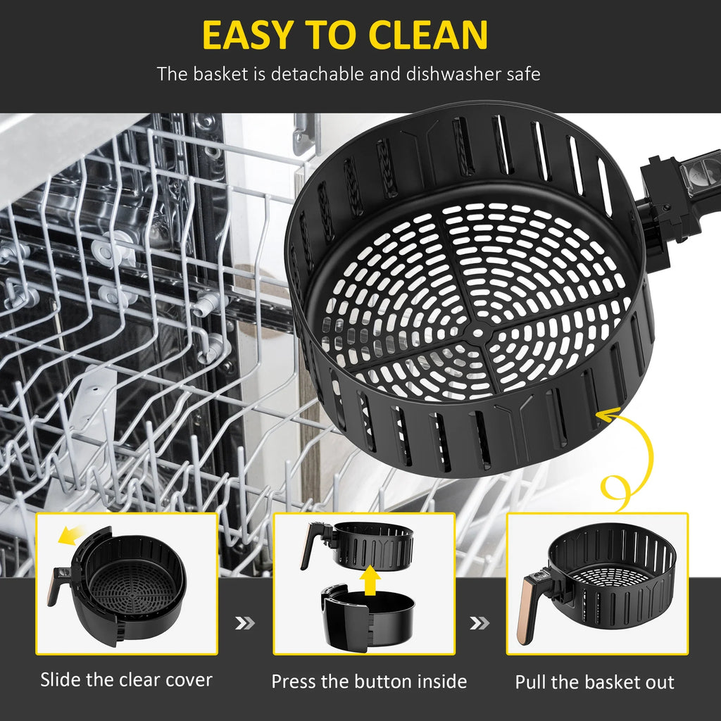 HOMCOM 5.5L Air Fryer 1700W with Digital Display & Adjustable Temperature