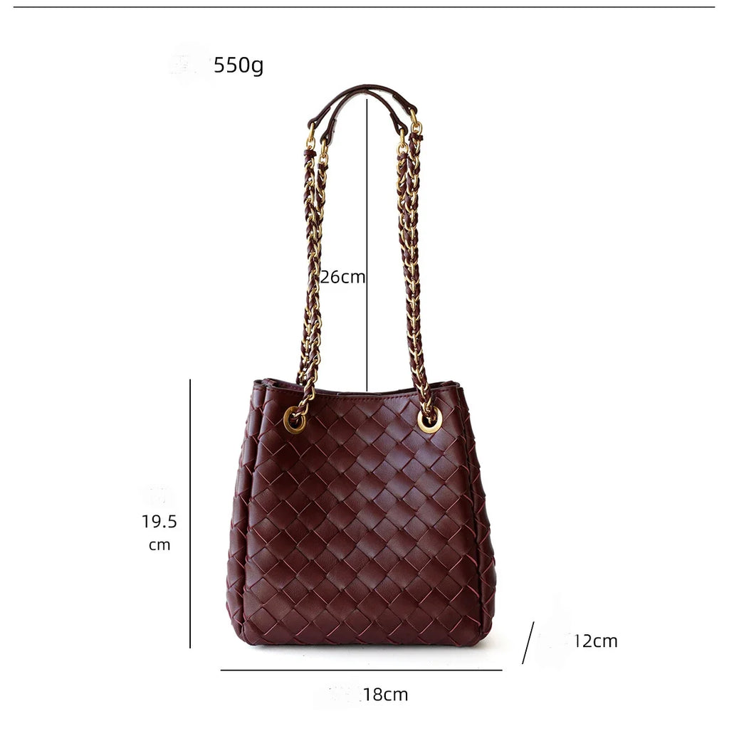 Women Bucket Hobo Bags Lady Underarm Shoulder Bag Crossbody Purse Genuine Leather Top-Handle Tote Handbag