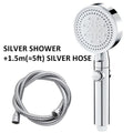 High Pressure Shower Head 5 Modes Chrome Handset with Hose Bathroom Accessories