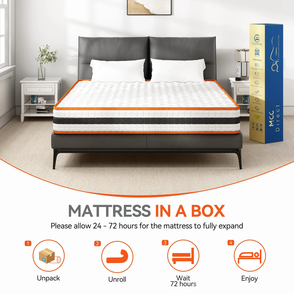 Hybrid Memory Foam and Pocket Spring Mattress, Breathable, 20cm, All Sizes