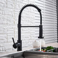 Matt Black Kitchen Sink Mixer Tap With Pull Out Spray Hose Single Lever Faucet