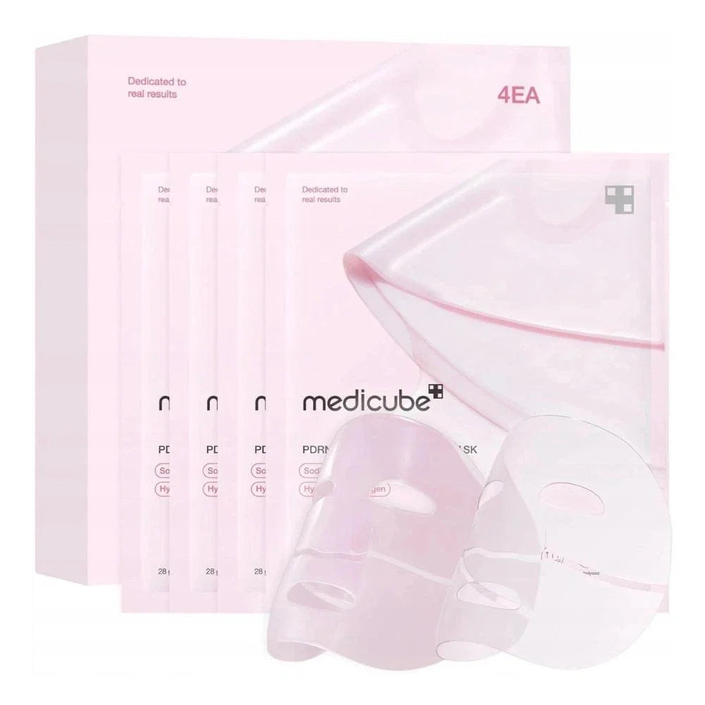 Medicube PDRN Pink Collagen Gel Mask 4 Pack Hydrating Glass Skin Treatment Care