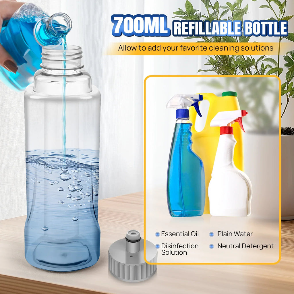 Spray Mop 700ML Microfibre Floor Cleaner 360° Spin Wet & Dry Flat Cleaning Brush