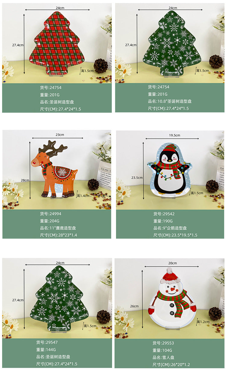 Wanshan melamine plate factory wholesale cross-border European and American dried fruit snack plate home creative pumpkin shape Christmas plate