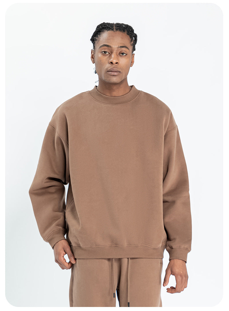 Cai Xiang Island Men's Clothing | Autumn and Winter 350g Dopamine Fleece Oversized Loose Trendy Brand Men's Sweatshirt and Pants Set