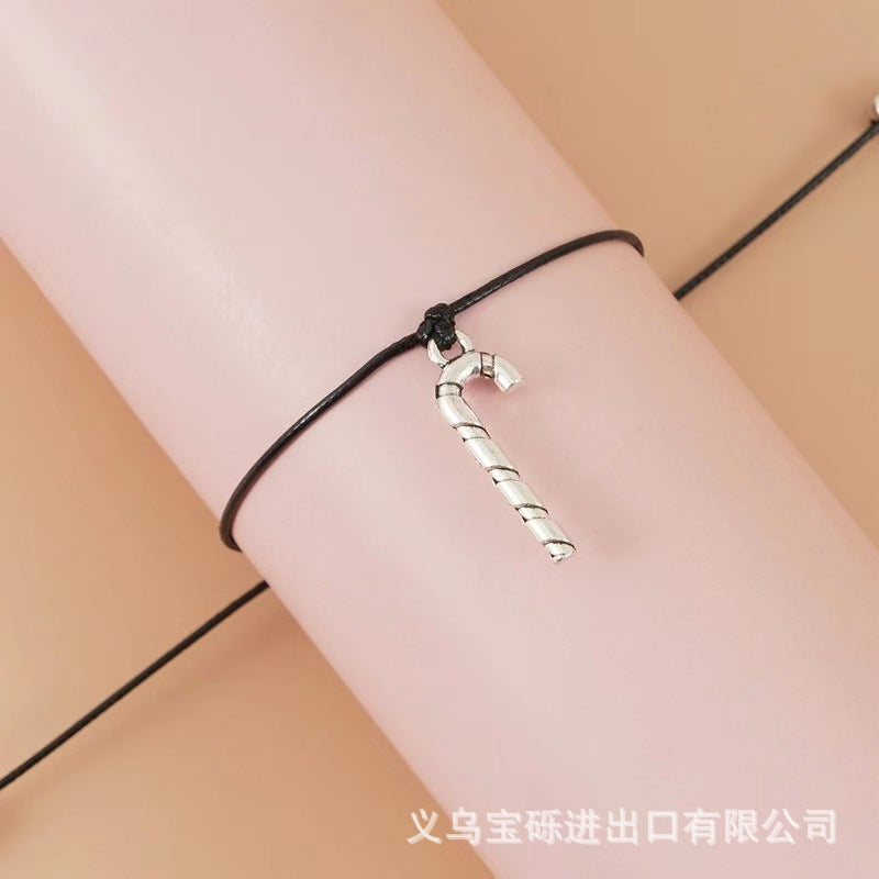 Cross-border exclusive bracelet European and American hot sale Christmas alloy Christmas series pendant adjustable hand-woven bracelet