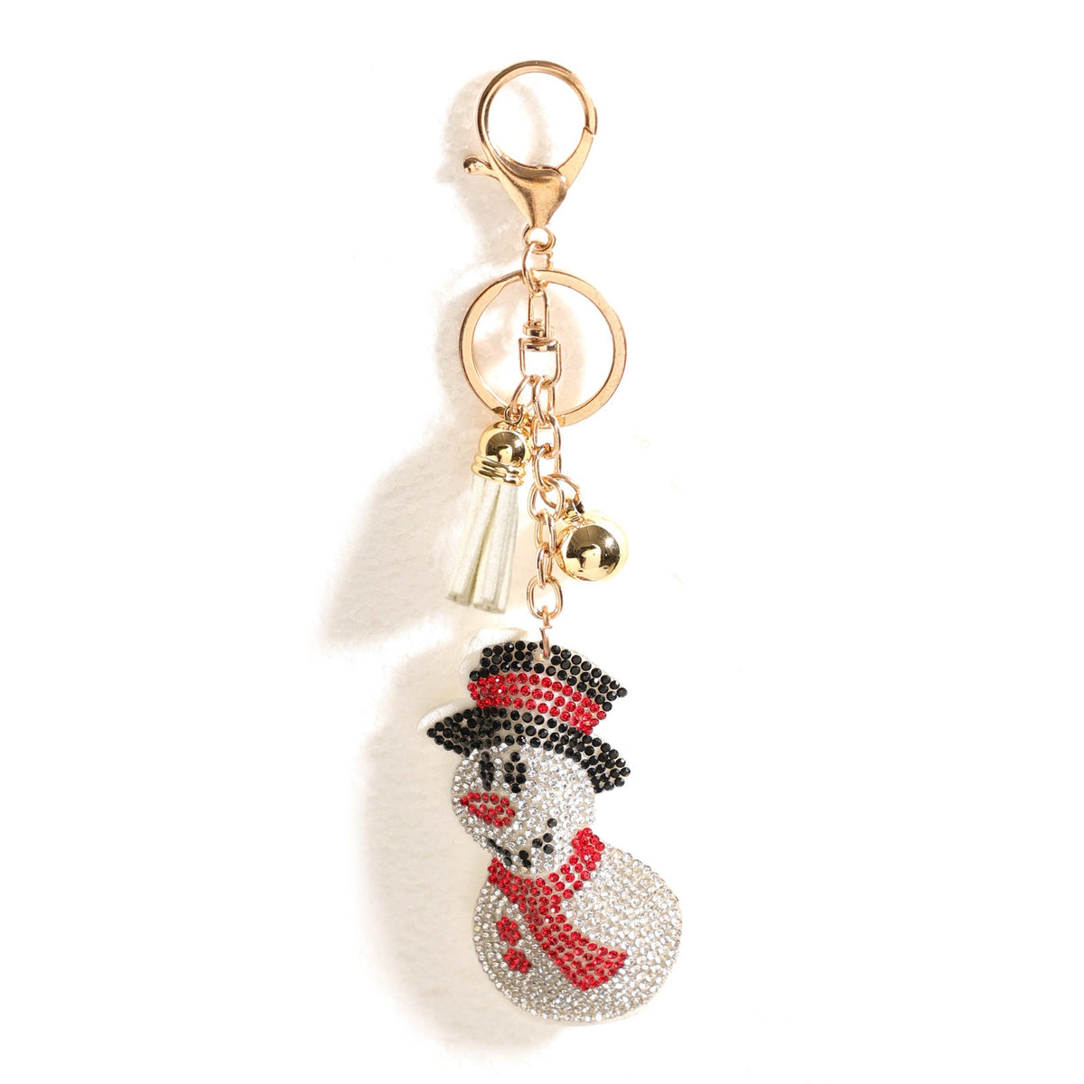 Cross-border Christmas Series Rhinestone Keychain Gift Santa Claus Reindeer Cute Creative Small Pendant Bag Hanging Ornaments
