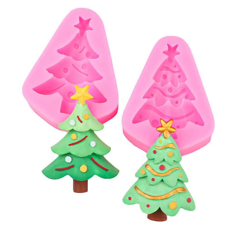 Christmas Tree Chocolate Silicone Mold Christmas Decoration Flip Cake Mold Pine Tree Christmas Tree Cookie Baking Mold